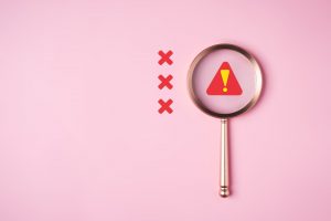 Exclamation mark and caution sign for internet network security
